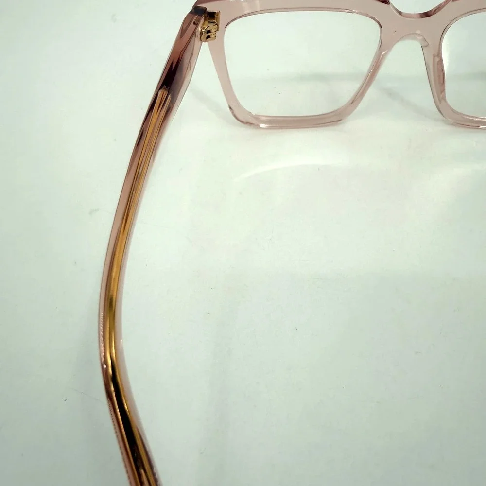Prada Transparent Peach Pink Acetate Frame Eyeglasses PR AY19 19Q-101